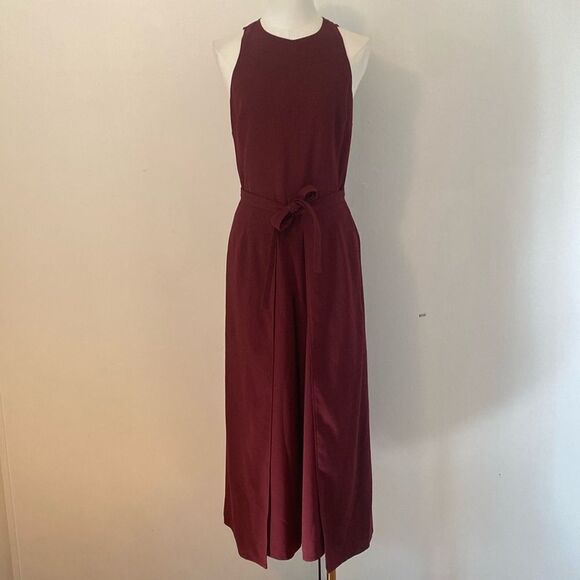 JOIE Mairead Maroon Wide-Leg Jumpsuit Size 2 - Picture 4 of 16